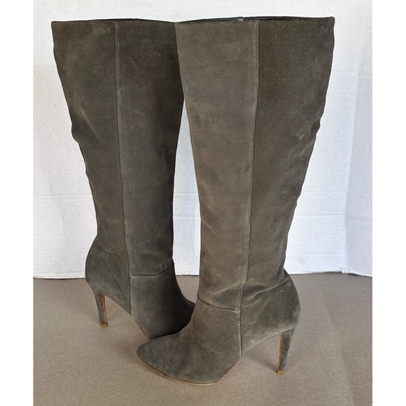 Joie Shoes - Joie Stop‎ & Stare Suede Knee High High Heel Boots 18" Tall Size 37 .5 - US 6.5
